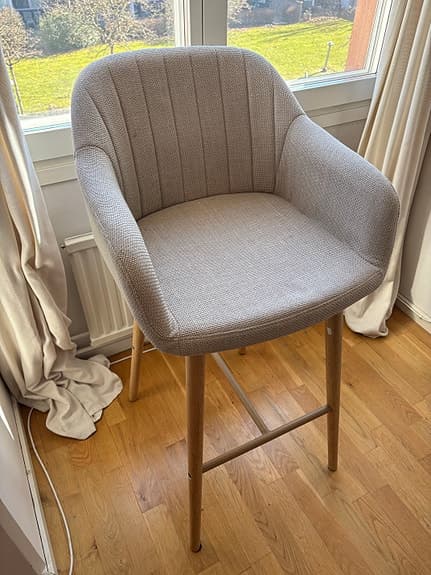 Barstol ADSLEV beige tyg/natur ekfärgad
