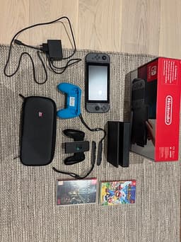 Nintendo Switch spelkonsol med tillbehör + spel