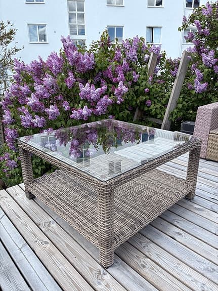 Brafab Ninja soffbord 90x90 cm med glasskiva rotting