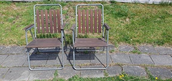 Trädgårdsstol metall/trä brun