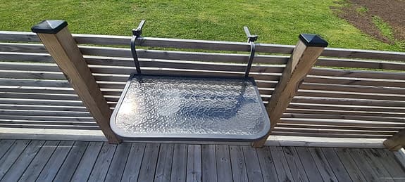 Balkongbord i glas för räcke