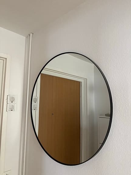 IKEA Lindbyn rund spegel med svart ram