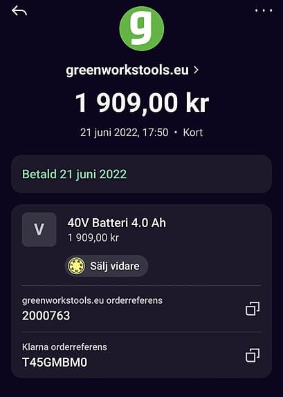 Greenworks motorsåg