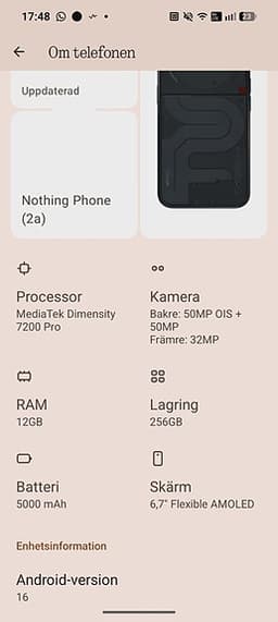 Nothing phone 2a.