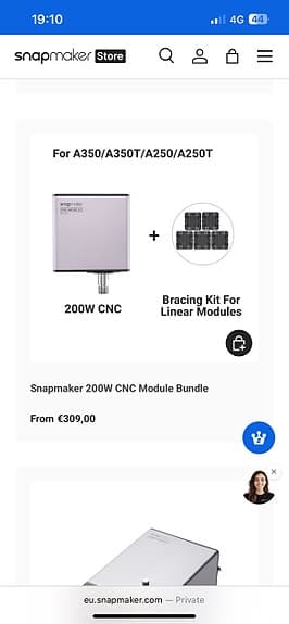 Laser/cnc/3d printer Snapmaker 2.0 med alla Tillägg i nyskick.