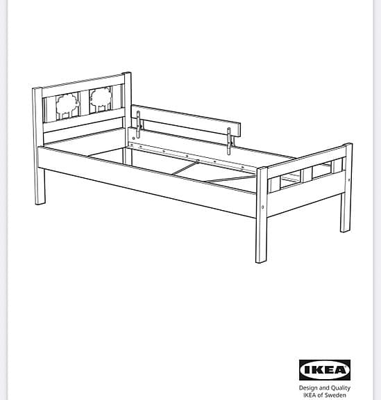 IKEA barnsäng med ribbotten och madrass
