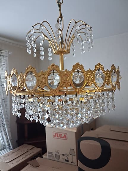 Äkta behömisk Kristallarmatur 24 karat