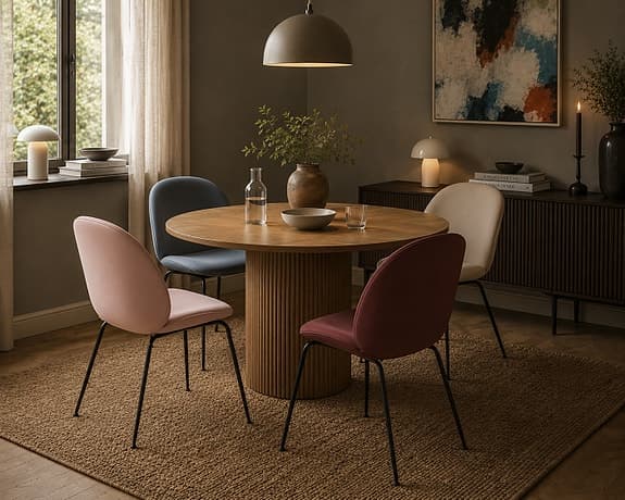 Matstolar, GUBI Beetle Front Upholstered i härliga färger