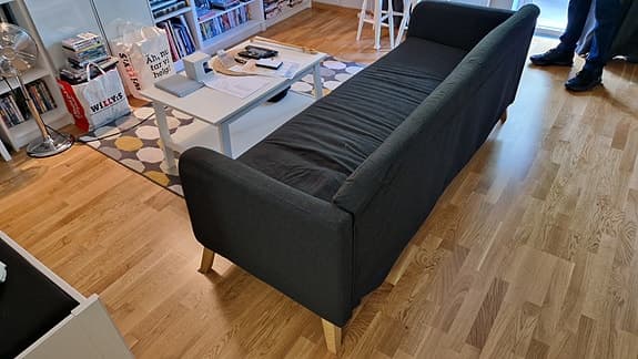 Ikea soffa 3-sits svart tyg - Linanäs