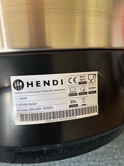 Hendi varmvattenkokare 25 liter