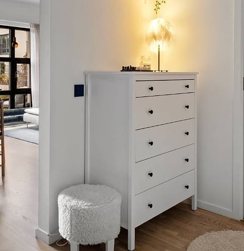 IKEA Koppang byrå med 5 lådor vit