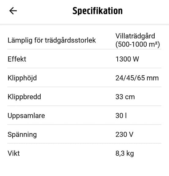 Meec Tools elgräsklippare 1300W med uppsamlare