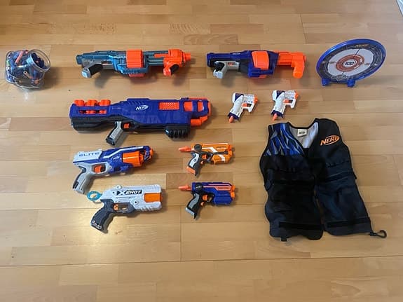Nerf leksaksvapen paket med flera blasters