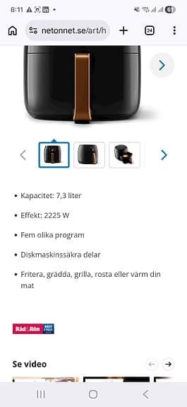 Helt Ny Phillips Airfryer premium XXL Smart Sensing-teknik