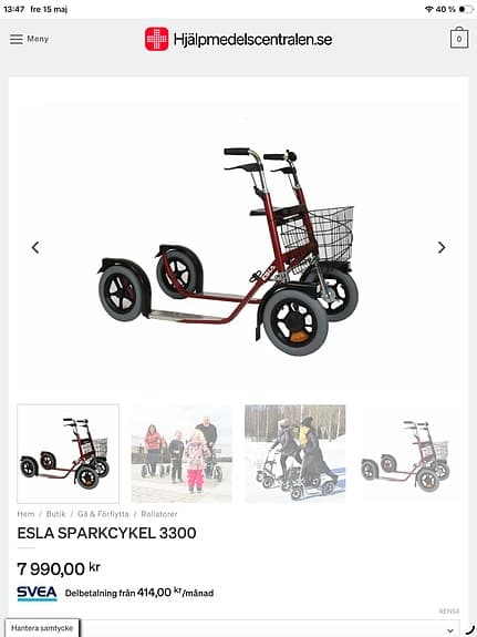 ESLA Sparkcykel 3300 röd med korg