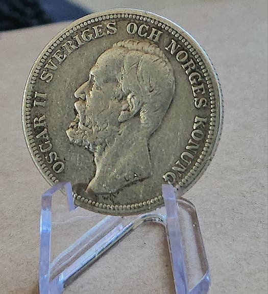 Svensk 2-kronors silvermynt 1903 Oscar II
