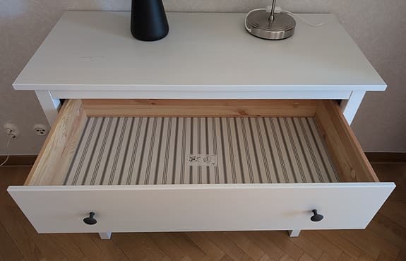 HEMNES Byrå med 3 lådor, vitbets, 108x96 cm