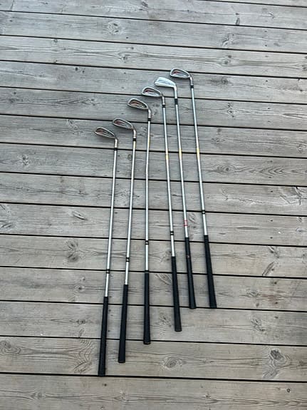 Red ozon golfset för nybörjare, mizuno silvercup järn femma, mizuno trä femma