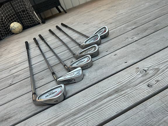 Red ozon golfset för nybörjare, mizuno silvercup järn femma, mizuno trä femma