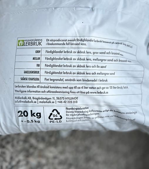 3x Hyllingegårdens lerbruk 20 kg säck