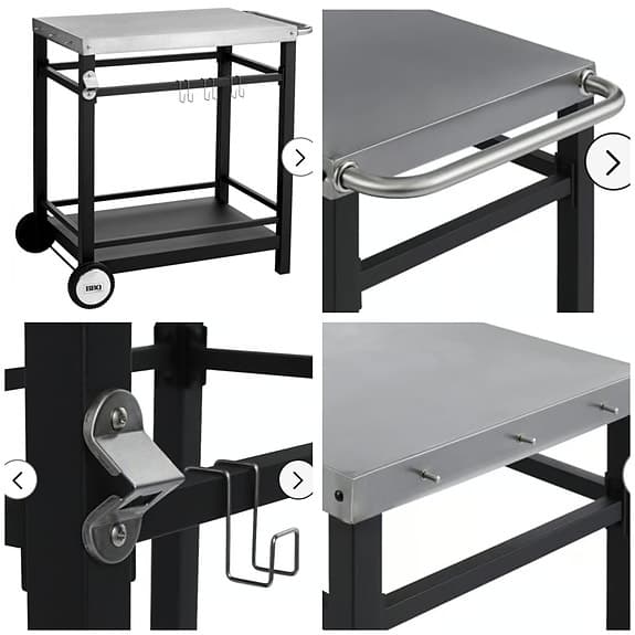 Helt ny grillvagn pizzaugn bord vagn bordsgrill avlastning bord
