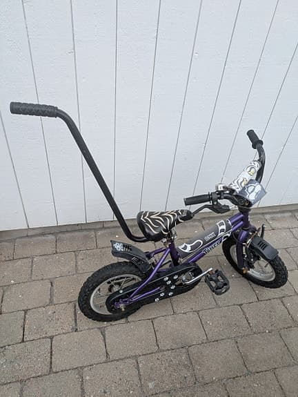Barncykel BMX Tiger med lära-sig-cykla-stång
