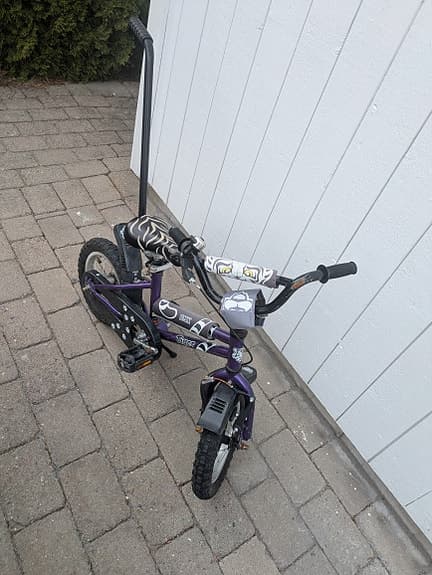 Barncykel BMX Tiger med lära-sig-cykla-stång