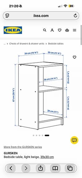 Gursken ikea byrå/sängbord