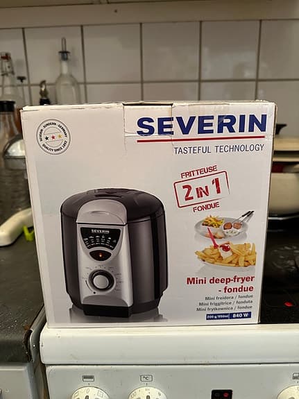 Severin mini fritös 2-i-1 fondue svart/silver