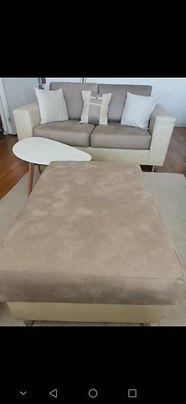 Soffgrupp beige sammet