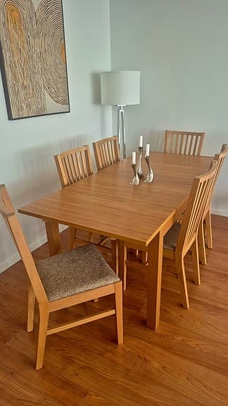 Matgrupp med 6 stolar 220 x 84 x 74