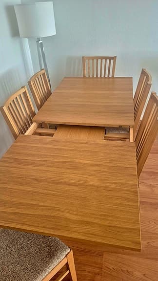Matgrupp med 6 stolar 220 x 84 x 74