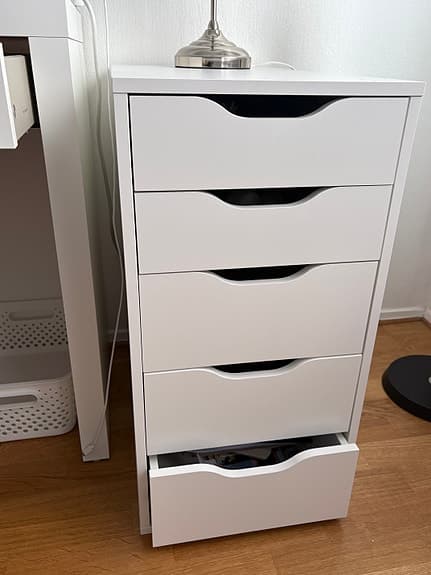 Vit byrå ikea , förvaringslådor