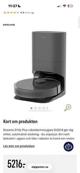 Dreame robotdammsugare med tömningsstation