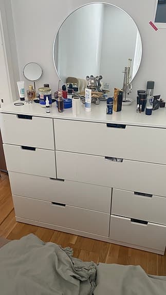 IKEA byrå med 8 lådor vit 120x99 cm