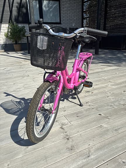 Kronan barncykel 16" rosa med korg
