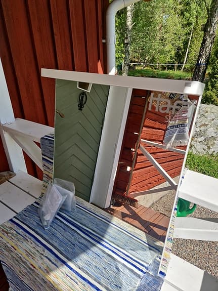 Hafa spegel med belysning vit