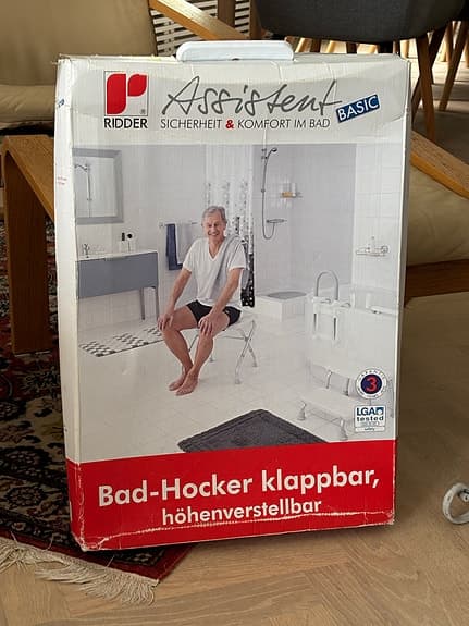 Ridder Assistent Basic badpall hopfällbar höjdjusterbar