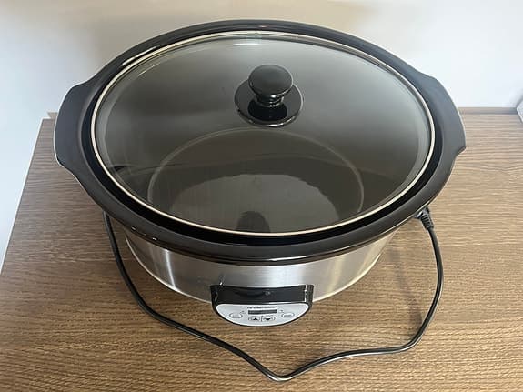 Andersson slow cooker med digital timer i rostfritt stål