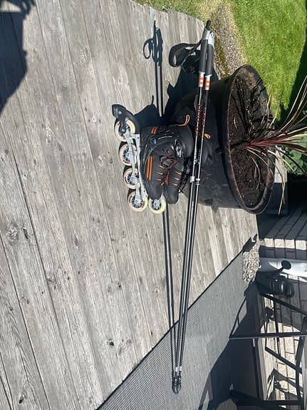 Inlines med stavar svart/orange