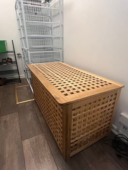 IKEA förvaringsbänk i trä med lock