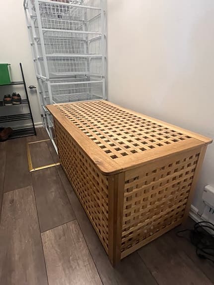 IKEA förvaringsbänk i trä med lock