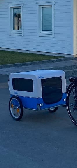 XLC DOGGY Hundcykelvagn blå/vit