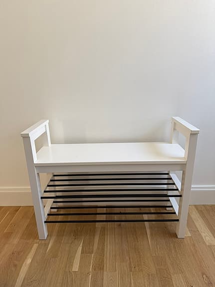 Vit IKEA Sittbänk med skoförvaring
