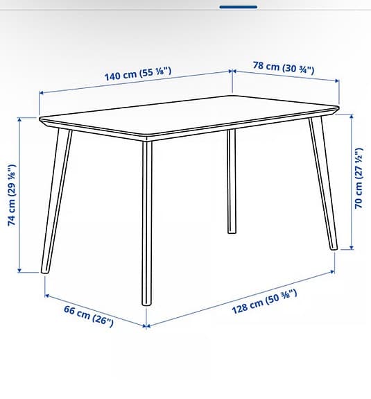 Ikea svart Lisabo matbord