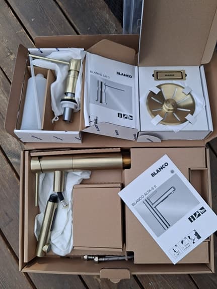 Blanco köksblandare och tillbehör Satin Gold