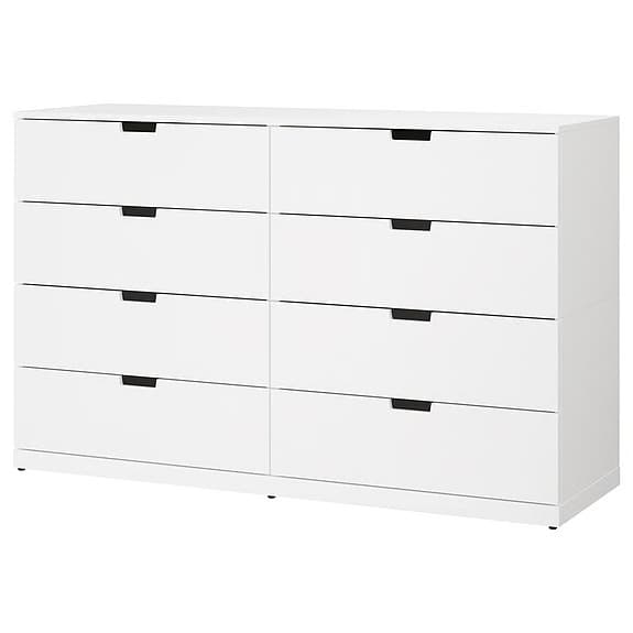 Nordli, Byrå med 8 lådor, vit