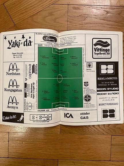 GAIS matchprogram 80-tal