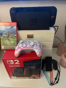 Nintendo Switch 2,  kontroll samt Zelda.