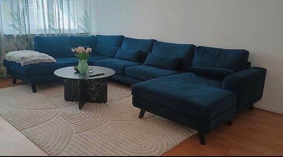 Copenhagen 5-sits Vänstervänd U-formad Soffa med Divan och Schäslong i Sammet